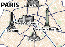 Paris hotels map